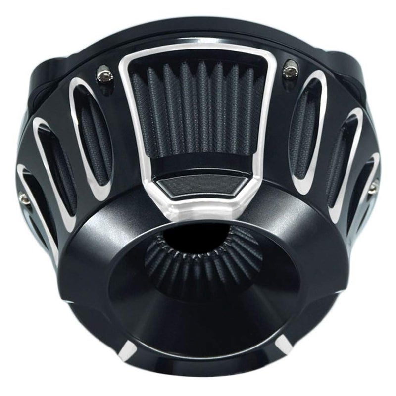 AGECO Air Intake Filter Motorcycle Air Cleaner Cnc Cut Kit Black for Harley Touring Street Glide 2008 - 2016 Softail 2016 - 2017 Fitment - C - Image 3